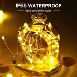 Shatchi 100 Warm White LED Silver Copper Wire Christmas String Light 10m - Size: 6 x 1.5 x 2cm - Yellow - Wilko - thumbnail 4