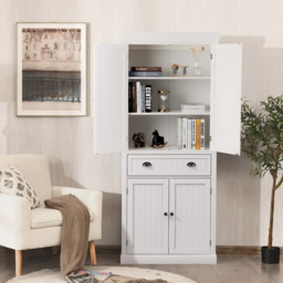 Costway 4 Door White Tall Kitchen Cupboard - Size: 76 x 40 x 183cm - Wilko - thumbnail 6