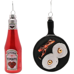 The Seasonal Gift Co Ketchup and Breakfast Hanging Decoration 2 Piece - Size: 20 x 8 x 3cm - Black - Wilko