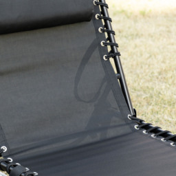 Outsunny Black Portable Garden Reclining Sun Lounger - Size: 1 Seater - Wilko - thumbnail 4
