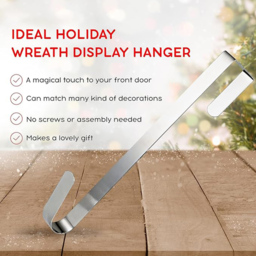 Shatchi Silver Metal Wreath Hanger - Size: 35 x 2.2 x 25cm - Wilko - thumbnail 4