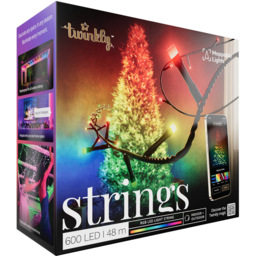 Twinkly 600 RGB LED Smart Black Cable String Light 48m - Size: 9 x 20.5 x 18.5cm - Wilko - thumbnail 3