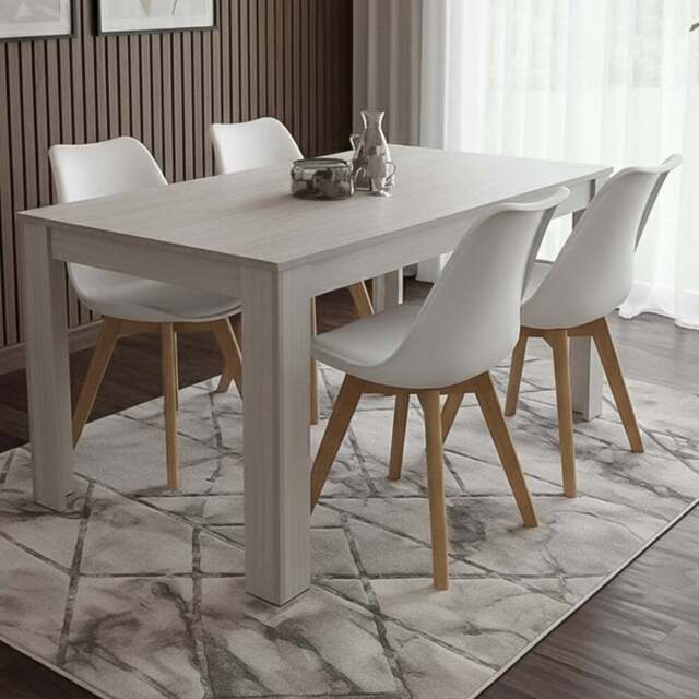 Portland Kosy Koala 4 Seater Modern Dining Set Grey and White - Wilko - image 1