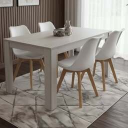 Portland Kosy Koala 4 Seater Modern Dining Set Grey and White - Wilko - thumbnail 1