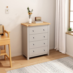 Cabinet Bits Argenta 4 Drawer Light Grey Chrome Knob Chest of Drawers - Wilko - thumbnail 6