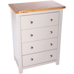 Cabinet Bits Argenta 4 Drawer Light Grey Chrome Knob Chest of Drawers - Wilko - thumbnail 5