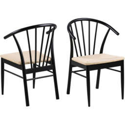Florence Cassandra Set of 2 Black Dining Chairs with Armrest - Furniture To Go - Wilko - thumbnail 4