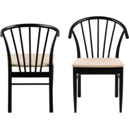 Florence Cassandra Set of 2 Black Dining Chairs with Armrest - Furniture To Go - Wilko - thumbnail 3
