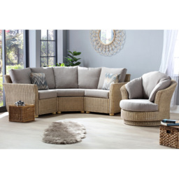 Desser Corsica Lyon Natural Rattan Biscuit Fabric Swivel Chair - Size: Single - Cream - Wilko - thumbnail 4
