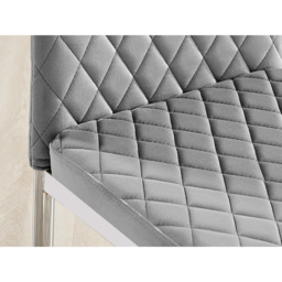 Furniturebox Valera Set of 4 Grey and Chrome Velvet Dining Chair - Wilko - thumbnail 6