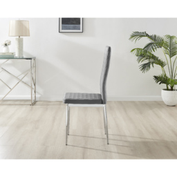 Furniturebox Valera Set of 4 Grey and Chrome Velvet Dining Chair - Wilko - thumbnail 5