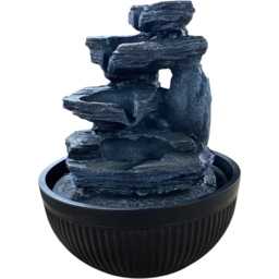 Acacia Home Dark Blue Tabletop Fountain - Size: 25.0 cm x 21.0 cm x 21.0 cmcm - Multi - Wilko