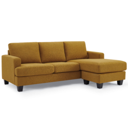 Home Detail Hazel 3 Seater Mustard Boucle Sofa with Chaise - Cream - Wilko - thumbnail 3