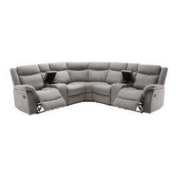 Sherford 5 Seater Grey Corner Sofa - Wilko - thumbnail 3