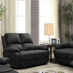 Brooklyn Luxury 5 Seater Dark Grey Linen Manual Recliner Sofa Set - Wilko - thumbnail 3