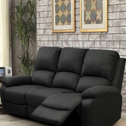 Brooklyn Luxury 5 Seater Dark Grey Linen Manual Recliner Sofa Set - Wilko - thumbnail 4