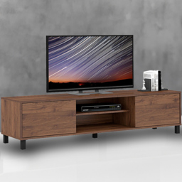 Kudl ELV1 2 Door 2 Shelf Dark Oak TV Unit - Size: 38 x 160 x 40cm - Brown - Wilko