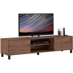 Kudl ELV1 2 Door 2 Shelf Dark Oak TV Unit - Size: 38 x 160 x 40cm - Brown - Wilko - thumbnail 3
