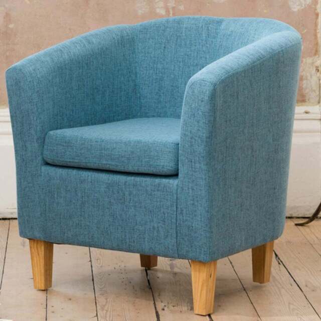 Artemis Home Alderwood Teal Hessian Tub Chair - Size: Single - Blue - Wilko - image 1