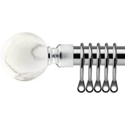 New Edge Blinds 120-210cm Extendable Brushed Silver Mineral Metal Curtain Pole - Size: 120 - 210cm - Wilko - thumbnail 1
