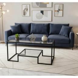 Alivio Single Shelf Transparent Modern Industrial Coffee Table - Size: 50 x 48 x 100cm - Clear - Wilko - thumbnail 4