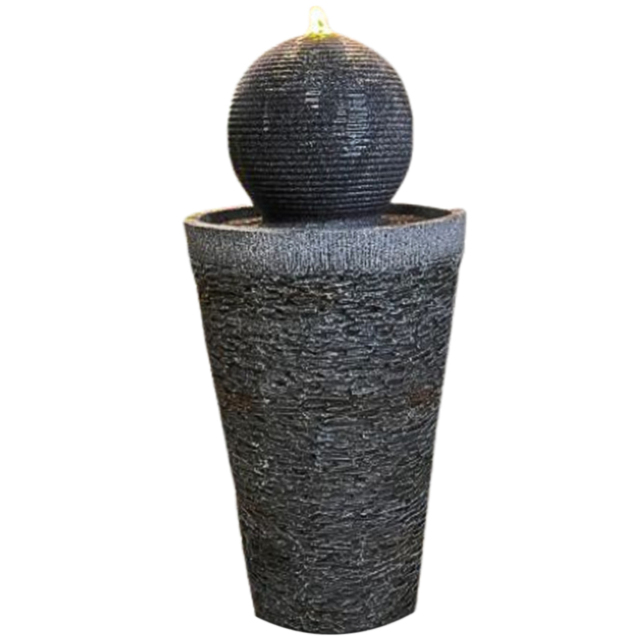Tranquillity Majestic Tower Solar Powered LED Water Feature - Size: 71 x 30 x 30cm - Grey - Wilko - image 1