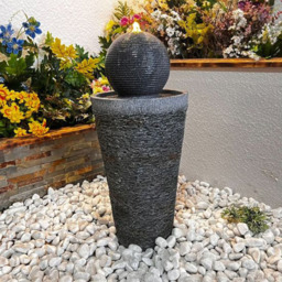 Tranquillity Majestic Tower Solar Powered LED Water Feature - Size: 71 x 30 x 30cm - Grey - Wilko - thumbnail 3