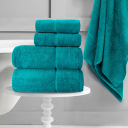 Velosso Velour Plush Cotton Jade Bath Towel 2 Pack - Green - Wilko - thumbnail 3