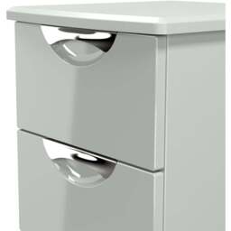 Crowndale Camden 3 Drawer Grey Gloss and Dusk Grey Bedside Cabinet Ready Assembled - Grey Gloss & Dusk Grey - Wilko - thumbnail 6