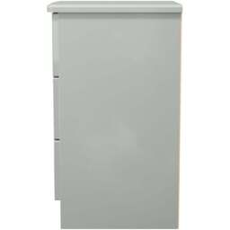 Crowndale Camden 3 Drawer Grey Gloss and Dusk Grey Bedside Cabinet Ready Assembled - Grey Gloss & Dusk Grey - Wilko - thumbnail 4