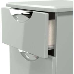 Crowndale Camden 3 Drawer Grey Gloss and Dusk Grey Bedside Cabinet Ready Assembled - Grey Gloss & Dusk Grey - Wilko - thumbnail 7
