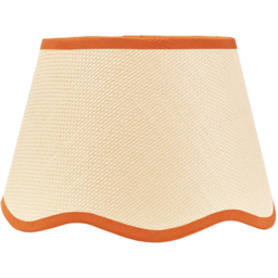 ValueLights Dutton Natural Scallop Edge Small Lamp Shade with Black Trim - Cream - Wilko