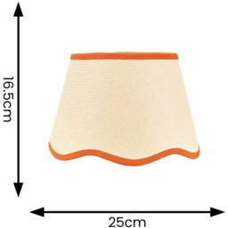 ValueLights Dutton Natural Scallop Edge Small Lamp Shade with Black Trim - Cream - Wilko - thumbnail 5