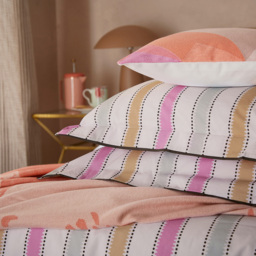 Yvonne Ellen King Size Multicolour Wobble Stripe Reversible Duvet Set - Wilko - thumbnail 4