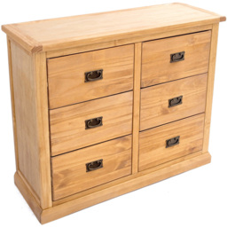 Cabinet Bits Lucca 6 Drawer Brown Brass Drop Handle Chest of Drawers - Wilko - thumbnail 5