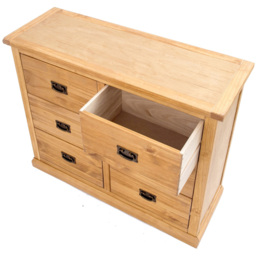 Cabinet Bits Lucca 6 Drawer Brown Brass Drop Handle Chest of Drawers - Wilko - thumbnail 6
