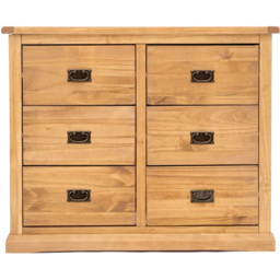 Cabinet Bits Lucca 6 Drawer Brown Brass Drop Handle Chest of Drawers - Wilko - thumbnail 4