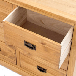 Cabinet Bits Lucca 6 Drawer Brown Brass Drop Handle Chest of Drawers - Wilko - thumbnail 7