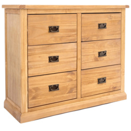 Cabinet Bits Lucca 6 Drawer Brown Brass Drop Handle Chest of Drawers - Wilko - thumbnail 3