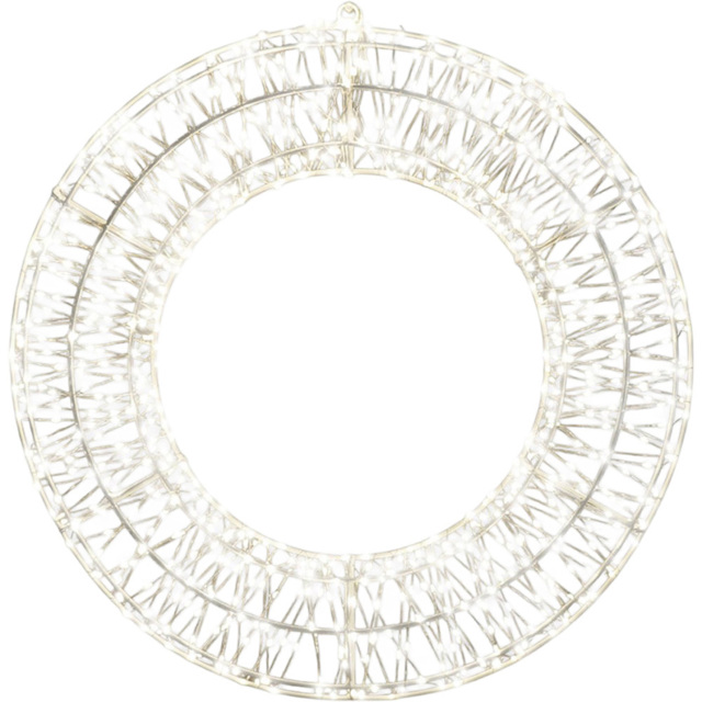Xmas Haus Cool White LED Metal Wreath 70cm - Black - Wilko - image 1