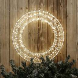 Xmas Haus Cool White LED Metal Wreath 70cm - Black - Wilko - thumbnail 3