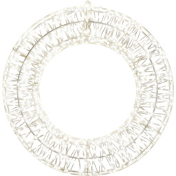 Xmas Haus Cool White LED Metal Wreath 70cm - Black - Wilko