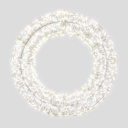 Xmas Haus Cool White LED Metal Wreath 70cm - Black - Wilko - thumbnail 4