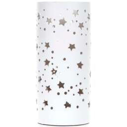White Stars Cut Out Cylinder Pad Table Lamp - Wilko - thumbnail 1