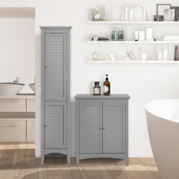 Teamson Home Glancy 2 Door Grey Linen Tower Cabinet - Size: 160.0 x 33.0 x 38.1cm - Wilko - thumbnail 6