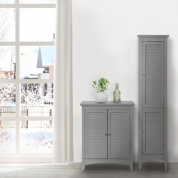 Teamson Home Glancy 2 Door Grey Linen Tower Cabinet - Size: 160.0 x 33.0 x 38.1cm - Wilko - thumbnail 7