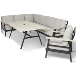 Amaya 7 Seater Corner Set - Grey - Wilko - thumbnail 1