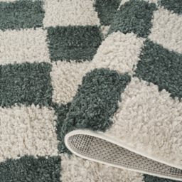 Desire Rugs Chester Jade Green Shaggy Checkered Rug 120 x 170cm - Size: 170 x 120 x 3cm - Wilko - thumbnail 5