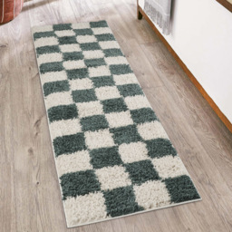 Desire Rugs Chester Jade Green Shaggy Checkered Rug 120 x 170cm - Size: 170 x 120 x 3cm - Wilko - thumbnail 7