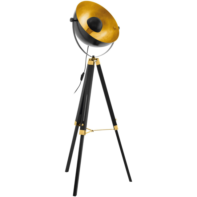 EGLO Covaleda Black and Gold Floor Lamp - Wilko